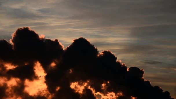 Industrie in citta '. Club fumo contaminato (aria) sopra la città — Video Stock