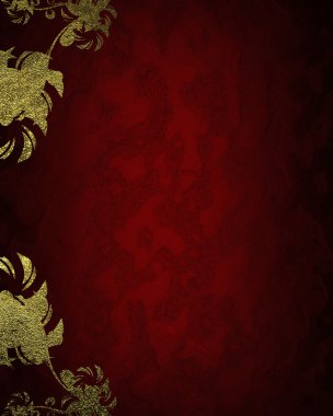 Red background with gold pattern. Element for design. Template for design. copy space for ad brochure or announcement invitation, abstract background.