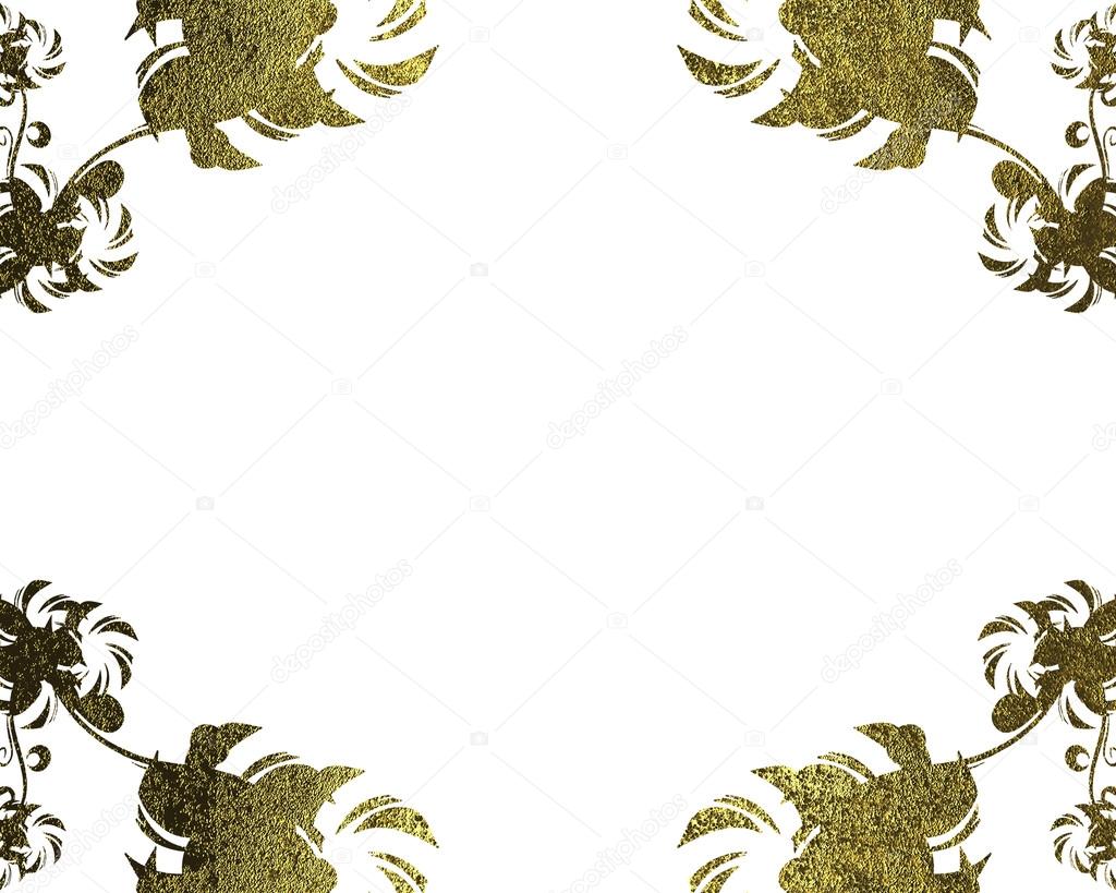 gold frame on white background. Element for design. Template for design. copy space for ad brochure or announcement invitation, abstract background.
