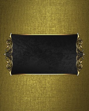 Akmak altın arka plan siyah plaka ile. Tasarım için öğe. Tasarım şablonu. reklam broşür veya duyuru davet, arka plan için alanı Kopyala.