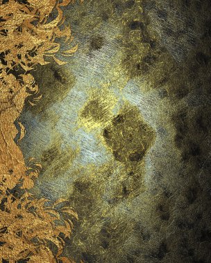 Golden abstract flower template design on grunge texture. Element for design. Template for design. copy space for ad brochure or announcement invitation, abstract background.