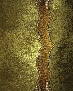 Grunge yellow metal, decorated. Element for design. Template for design. copy space for ad brochure or announcement invitation, abstract background.