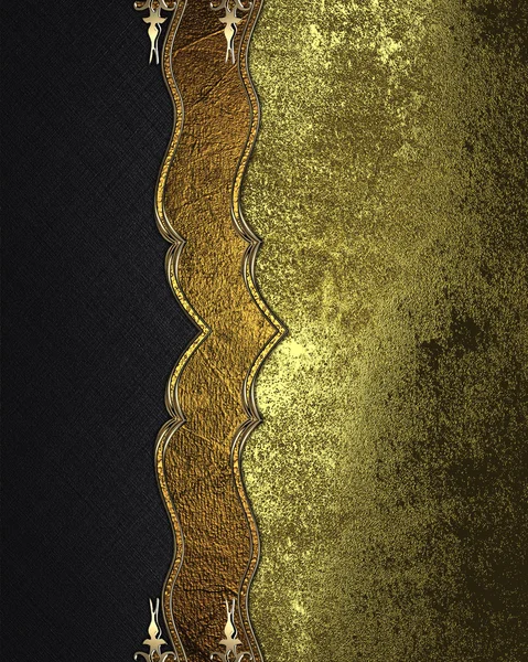 Μαύρο μοτίβο με χρυσό μοτίβο για grunge μέταλλο. Στοιχείο για το σχεδιασμό. Πρότυπο για το σχεδιασμό. Αντιγράψτε το χώρο για διαφημιστικό φυλλάδιο ή ανακοίνωση πρόσκληση, αφηρημένα φόντο. — Φωτογραφία Αρχείου