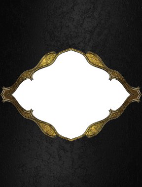 Black background with antique frame. Element for design. Template for design. copy space for ad brochure or announcement invitation, abstract background.