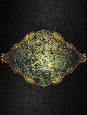 Black background with antique frame. Element for design. Template for design. copy space for ad brochure or announcement invitation, abstract background.