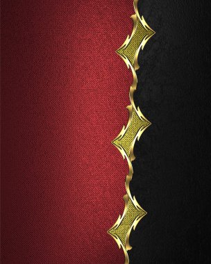 Red texture with gold ornaments. Element for design. Template for design. copy space for ad brochure or announcement invitation, abstract background.