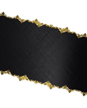 Black label with gold border. Element for design. Template for design. copy space for ad brochure or announcement invitation, abstract background.