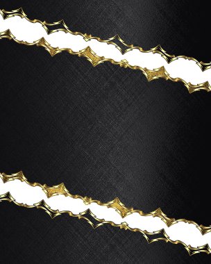 Black background with notches in a gold frame. Element for design. Template for design. copy space for ad brochure or announcement invitation, abstract background.