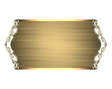 Abstract gold plate. Element for design. Template for design. copy space for ad brochure or announcement invitation, abstract background.