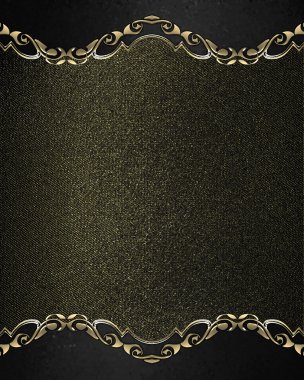Grunge black nameplate with gold edges. Element for design. Template for design. copy space for ad brochure or announcement invitation, abstract background.