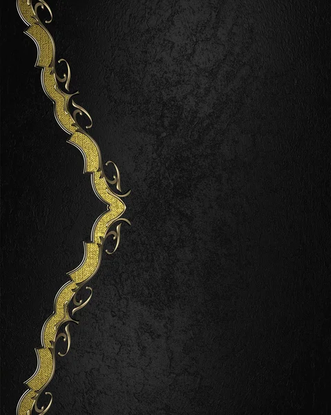 Black texture with gold ornaments. Element for design. Template for design. copy space for ad brochure or announcement invitation, abstract background. — Stock fotografie