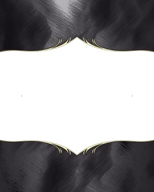 Black abstract frame with gold edges. Element for design. Template for design. copy space for ad brochure or announcement invitation, abstract background.