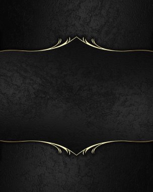 Black velvet frame with gold. Element for design. Template for design. copy space for ad brochure or announcement invitation, abstract background.