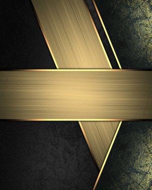 Abstract black background with gold lines and sign for text. Element for design. Template for design. copy space for ad brochure or announcement invitation, abstract background.
