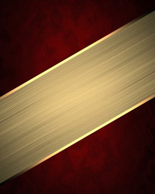 Abstract red background with a gold plate. Element for design. Template for design. copy space for ad brochure or announcement invitation, abstract background.