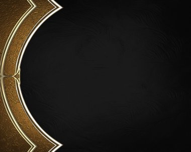 Golden frame on a black background. Element for design. Template for design. copy space for ad brochure or announcement invitation, abstract background.