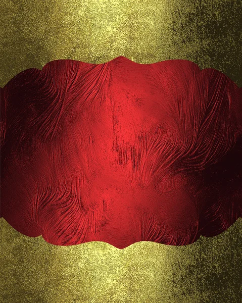 แผ่นสีแดงที่มีขอบสีทองกรันจ์ องค์ประกอบสําหรับการออกแบบ แม่แบบสําหรับการออกแบบ คัดลอกพื้นที่สําหรับโบรชัวร์โฆษณาหรือประกาศเชิญ, พื้นหลังนามธรรม . — ภาพถ่ายสต็อก