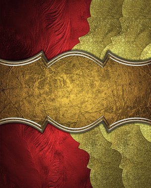 Red texture with gold edge and with antiques sign. Element for design. Template for design. copy space for ad brochure or announcement invitation, abstract background.