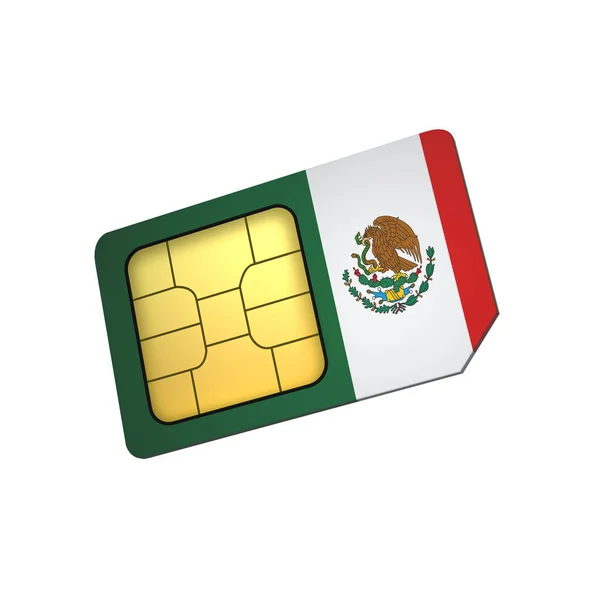 Brikke Til Mobiltelefon Med Mexico Flagget Isolert Hvit Bakgrunn Rendering – stockfoto