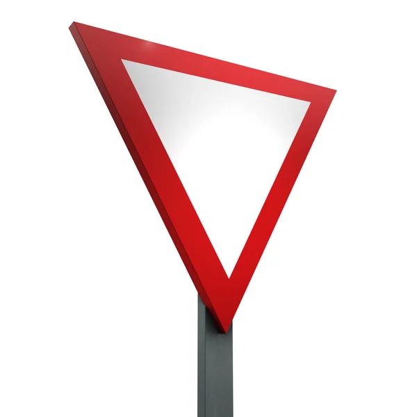 Render Traffic Sign Distance Stop Lijn Vooruit Een Witte Achtergrond — Stockfoto