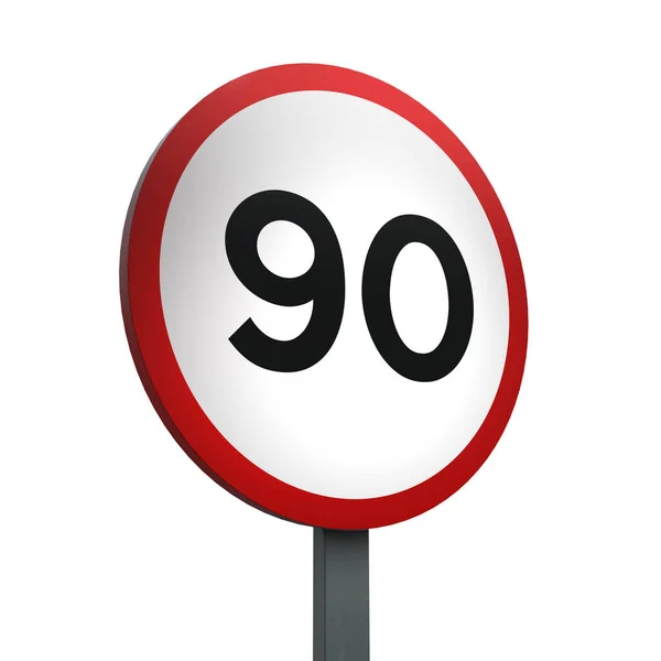 Render Traffic Sign Van Een Witte Achtergrond — Stockfoto