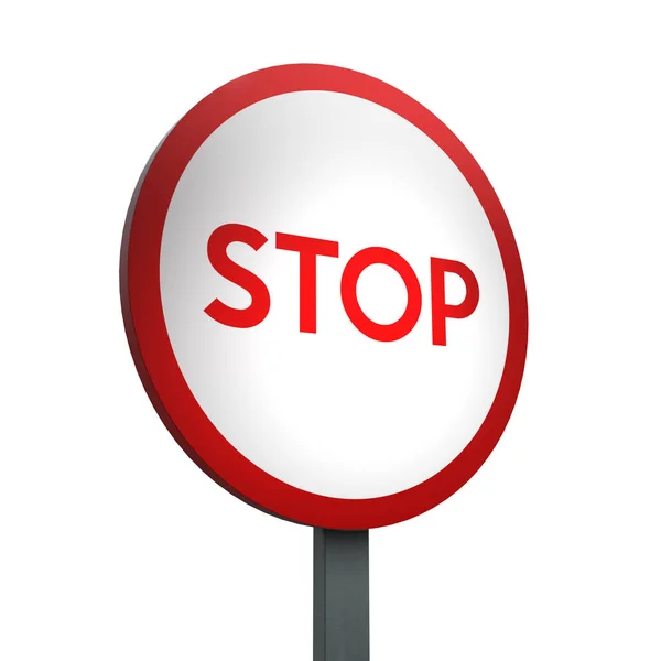 Render Traffic Sign Stop Een Witte Achtergrond — Stockfoto