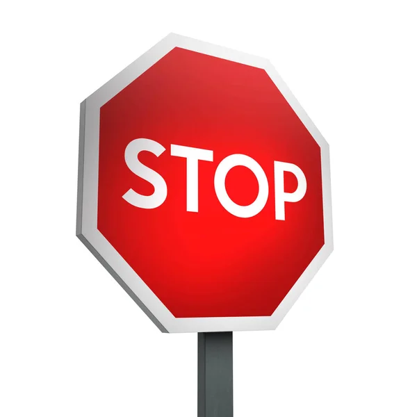 Render Traffic Sign Stop Een Witte Achtergrond — Stockfoto