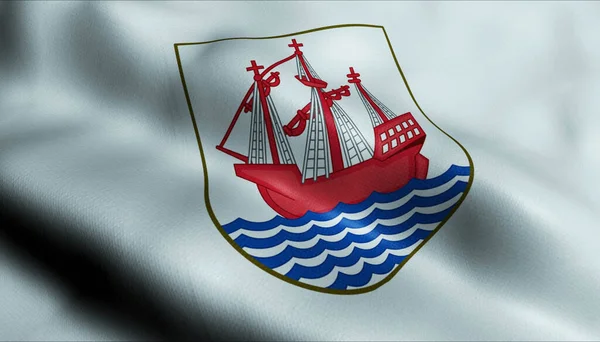 Ilustracja Machającej Flagi Miasta Dania Middelfart — Zdjęcie stockowe