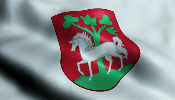 Ilustración Una Bandera Dinamarca Ondeando Horsens — Foto de Stock