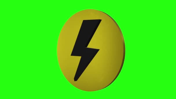 Înaltă Tensiune Simbol Buclă Verde Ecran — Videoclip de stoc