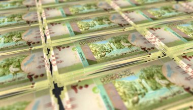 Sudan 200 Pound banknotlarının 3D illüstrasyonu