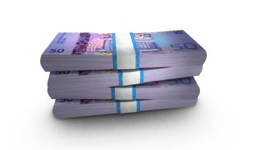 Samoa 'nın 3 boyutlu illüstrasyonu 50 Tala fatura dizme arkaplanı