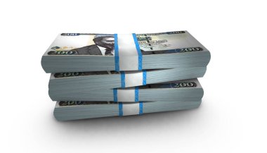 Kenya 'nın 3D illüstrasyonu 200 şilinlik banknotlar arka planda