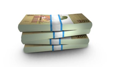 Angola 'nın 3 boyutlu çizimi. 100 Kwanza fatura arkaplanı