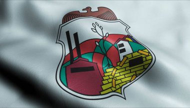 Nesher 'ın İsrail şehir bayrağının 3D görüntüsü