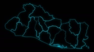 El Salvador 'un canlandırılmış ana hatlarıyla ilgili bölümler siyah arka planda.