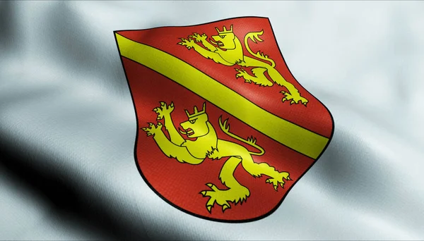 Ilustración Una Bandera Región Suiza Ondeando Diessenhofen — Foto de Stock
