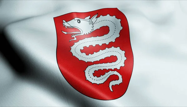 Εικονογράφηση Κυματίζοντας Σημαία Της Ελβετίας Περιοχή Bellinzona — Φωτογραφία Αρχείου