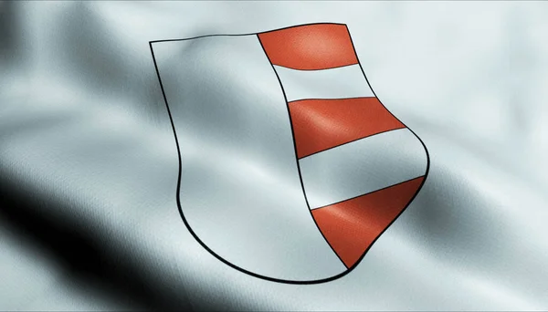 Illustration Waving Switzerland Region Flag Uster — Stock Photo, Image