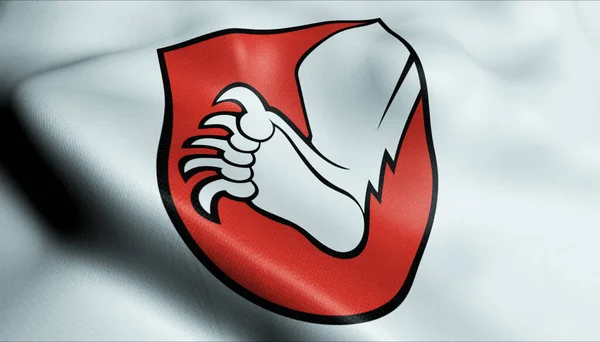 Ilustração Uma Bandeira Ondulada Região Suíça Buren Der Aare — Fotografia de Stock