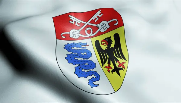 Illustration Waving Switzerland Region Flag Biasca — Stock Photo, Image