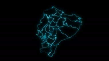 Eyaletlerle Ekvador Animasyon Ana Hattı Haritası