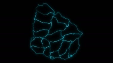 Departmanlarla Uruguay 'ın Animasyon Ana Hattı Haritası