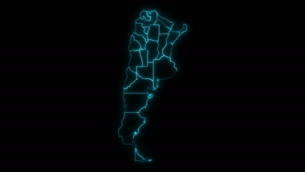 Mappa Dettagliata Animata Dell Argentina Con Province — Video Stock