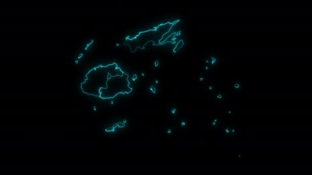 Geanimeerde Plattegrond Van Fiji Met Provincies — Stockvideo