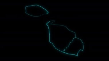 Bölgelerle birlikte Malta Animasyon Ana Hattı Haritası