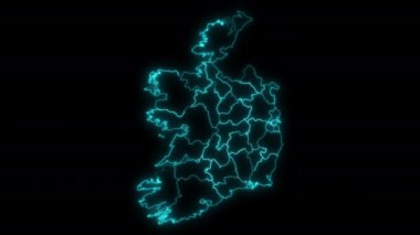 Counties ile İrlanda Animasyon Ana Hattı Haritası
