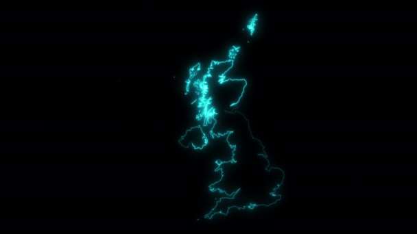 Birleşik Krallık Canlandırılmış Taslak Haritası — Stok video