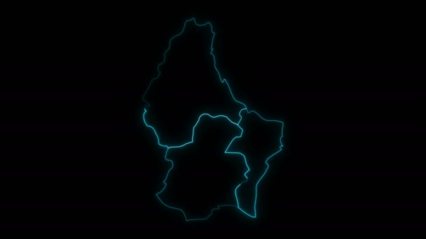 Mapa Animado Luxemburgo Con Distritos — Vídeo de stock