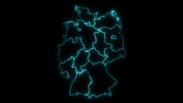 Desenho Animado Mapa Alemanha Com Estados — Vídeo de Stock
